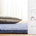 SAFAVIEH Natura Collection Runner Rug - 2'3" x 12', Navy & Blue, Handmade Wool Blend, Textured Design, Ideal for Hallway, Bedroom, Foyer (NAT620M)