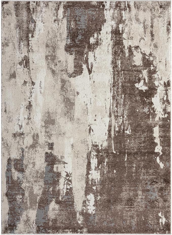 LUXE WEAVERS Euston Collection 7681 Brown 2x3 Modern Abstract Area Rug