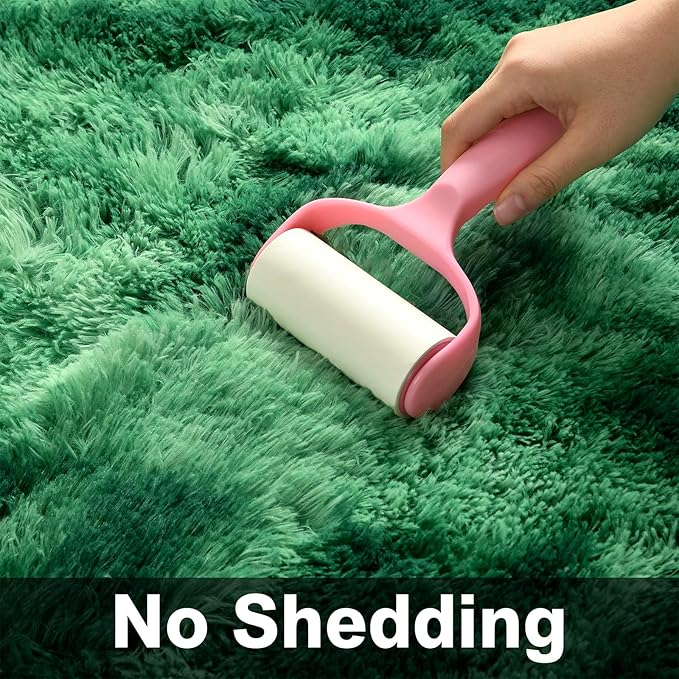 Large Shag Area Rugs 6 x 9, Plush Fuzzy Rugs for Living Room, Ultra Soft Fluffy Furry Rug for Bedroom, Indoor Carpet Nursery Rugs for Kids Room Home Decor, Tie-Dyed Emerald Green
