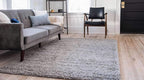 Unique Loom Solid Shag Collection Area Rug (8' x 11' Rectangle Cloud Gray)