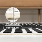 JONATHAN Y Hallie High-Low Curve Black/White 3x5 Indoor Area Rug, Minimalist Geometric, Modern, Non-Shedding, Stain Resistant for Bedroom, Living Room, Kitchen (SCN100F-3)