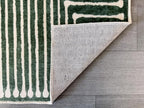 GLN Rugs Contemporary Collection - Machine Washable Area Rug, Contemporary Washable, Non Slip, Low Pile Chenille Rug, Living Room, Bedroom, Kitchen Rug (5'3" Round Beige Green)