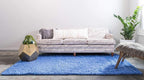 Unique Loom Solid Shag Collection Area Rug (4' 1" x 6' 1" Rectangle, Periwinkle Blue)
