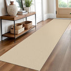 EARTHALL Washable Runner Rug 2x10 Ft Non Slip Runners for Hallways Long Cotton Rubber Backed Kitchen Runner Braided Indoor Floor Carpet Runners for Entryway, Hallway, Kitchen, Golden Beige/White