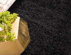 Unique Loom Solid Shag Collection Area Rug (3' 3" x 5' 3" Rectangle, Jet Black)