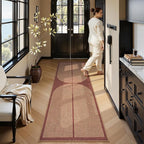 Lahome Modern Rainbow Easy Jute Entryway Runner Rug, Washable Indoor Outdoor Carpet Runners for Hallway 8ft, Farmhouse Non Slip Non Shedding Kitchen Mats for Floor Porch Laundry Room