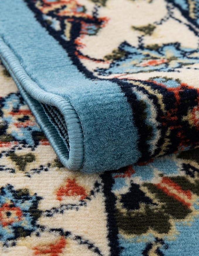 Unique Loom Espahan Collection Area Rug - Cape Cod (5' 3" x 8' Rectangle, Blue/ Black)