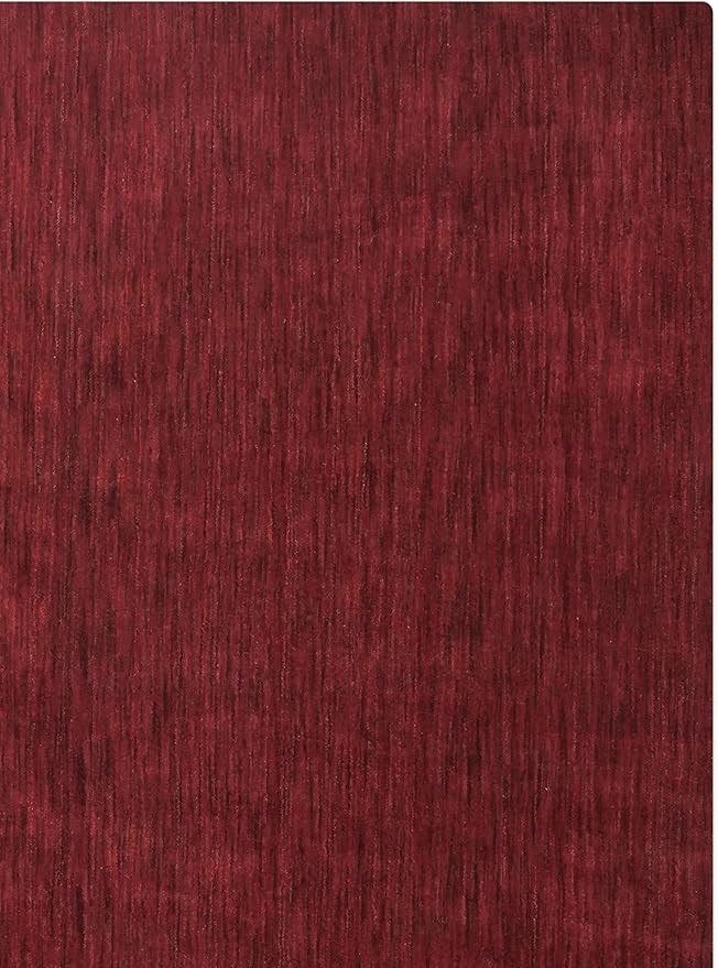 Hand Knotted Loom Wool ECO-Friendly Area Rugs - 8'x8', Square, Dark Red Color, Solid Plain Design, High Pile Handmade Anti Skid Area Rugs for Living Room, Bed Room (L00111)