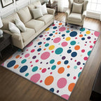 Polka Dots Rugs for Kids Room -Polka Dot Rug, 4x6 ft, Colorful Dots Living Room Rug, Multicolor Geometric Washable Area Rugs for Bedroom, Kids Nursery Playroom Home Decor & Gifts