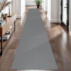 EARTHALL Washable Runner Rug 2x12 Ft Non Slip Runners for Hallways Extra Long Cotton Rubber Backed Kitchen Runner Braided Indoor Floor Carpet Runners for Entryway, Hall, Kitchen, Charcoal Gray