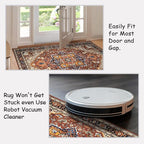 Moynesa Ultra-Thin Washable Kitchen Rugs, 2x4 Small Entryway Rug Door Mat Non Slip Stain Resistant, Oriental Throw Rug for Front Indoor Entrance Bathroom Laundry Room, Brown/Multi
