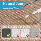 GOYLSER 18ft Jute Hallway Rug Runner Non Slip, Front Door Runner Indoor Entrance, Bottom Rubber Backed Waterproof Laundry Mat, Khaki