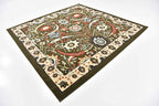Unique Loom Espahan Collection Area Rug - Cape Cod (8'Square, Green/ Black)