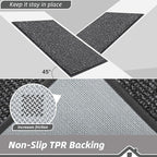 BEQHAUSE Dirt Trapper Door Mat 17" x 30", Non-Slip Doormats (Rolled-Up NO Creases) Washable Entryway Rug, Dirt Resist and Absorbent Welcome Mat, Low Profile Floor Mats for Front Back Door, Charcoal