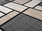 Geometric Area Rug - 4x5 Decorative Home & Office Rug - Indoor Carpet for Living Room, Bedroom, Family or Dining Room - Non-Fading Polyester Material, Stain-Proof - Beige Sand