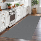 Braided Runner Rug 3x8 Ft Washable Runners for Hallways Non Slip Rubber Backed Kitchen Runners Cotton Entryway Runner Indoor, Woven Floor Carpet for Hall Kitchen Bedroom, Dark Grey/Grey