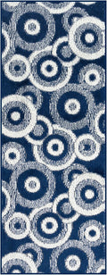 Custom Size Long Blue Hallway Runner Rug | Cut to Length 2'3" x 17' (Runner) | Non-Slip & Machine Washable | REMNAZ