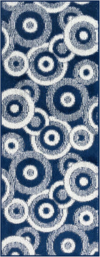 Custom Size Long Blue Hallway Runner Rug | Cut to Length 2'3" x 17' (Runner) | Non-Slip & Machine Washable | REMNAZ