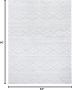 SAFAVIEH Tulum Collection Area Rug - 5'3" x 7'6", Light Grey & Ivory, Moroccan Boho Tribal Design, Non-Shedding & Easy to Clean, Ideal for Living Room, Bedroom, Dining Space (TUL272F)