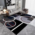 Area Rug 7x9 Modern Abstract Circle Rugs, Multicolor Low Pile Carpet, Machine Washable & Non-Slip Non-Shedding Stain Resistant for Bedroom, Living Room