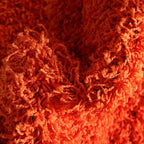 Unique Loom Solid Shag Collection Area Rug (7' 1" Round, Tiger Orange)