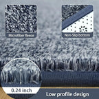 AROGAN Washable 2x8 Runner Rug for Hallway, Long Runner Rugs wtih Soft Memory Foam for Bedroom, Non Slip Backing Carpet Runners for Hallways, Kitchen, Bathroom, Entryway Home Decor, Navy Blue