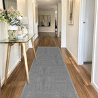 8FT Jute Hallway Runner Rug, Rubber Backed Absorbent Kitchen Runner Carpets, Grey Laundry Room Runner Mat, Grey