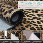 Leopard Rug 3x5 Sexy Modern Print Small Area Rug Washable Kitchen Rugs Non-Slip Carpet for Dining Room,Dormitory Decoration