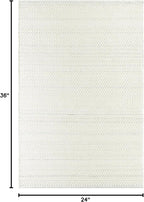 Mark&Day Wool Rugs, 2x3 Precious Solid and Border Cream/Light Slate Area Rug, Cream Grey Carpet for Living Room, Bedroom or Kitchen (2' x 3')