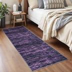 2x5 Modern Abstract Runner Rug for Hallways, Purple White Super Soft Hallway Decor Kitchen Rugs with Non-Slip, Non-Shedding Washable Rug for Hallways Entryway Bedroom Indoor