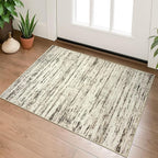 Modern Abstract Entryway Rug Indoor 2x3 Washable Rug Non-Slip Soft Small Area Rug Beige Kitchen Mats Thin Print Faux Wool Floor Carpet Throw Rugs for Entrance Bedroom Office Home Decor