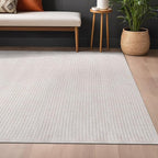 Beverly Rug Easy Jute Off White Rug 5x7 Solid Washable Durable Outdoor Indoor Area Rugs for Living Dining Room Patio Office Stain Resistant Non Shedding Casual Indoor Outside Carpet (5 x 7 Off-White)