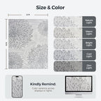 WITSHOCK 12x15 Washable Rug for Living Room,Modern Floral Distress Print Pattern Area Rugs,Stain Resistant with Non Slip Backing Carpet for Dining Room,Bedroom & Home Decor,Grey White