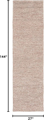 SAFAVIEH Natura Collection Runner Rug - 2'3" x 12', Brown, Handmade Wool Blend, Textured Design, Ideal for Hallway, Bedroom, Foyer (NAT620T)