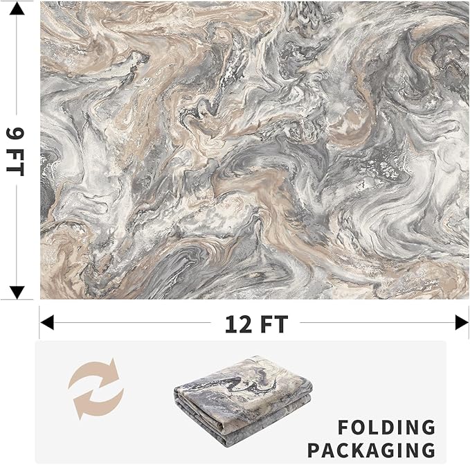 9x12 Area Rugs for Living Room, Modern Abstract Rug for Bedroom, Contemporary Machine Washable Rug, Large Stain Resistant Carpet for Dining Room Playroom Nursery Room, Pet & Kids Friendly
