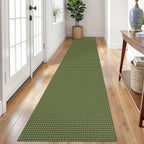 Braided Runner Rug 2x12 Ft Washable Runners for Hallways Non Slip Rubber Backed Kitchen Runners Cotton Extra Long Entryway Runner Indoor, Woven Carpet for Hall Entryway, Green
