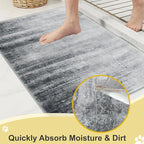 COMSLE Door Mat Soft Absorbent Indoor Front Entryway Rug Machine Washable Entrance Mats for Muddy Paws Non Slip Throw Rugs 24" x 48" Doormat for Inside Foyer Bedroom - Gray
