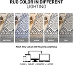 Rugshop Cream and Black Southwestern Tribal Area Rug – Boho Geometric Diamond Pattern Carpet for Living Room, Bedroom, or Entryway – Soft Modern Rustic Floor Décor 5' x 7' Cream