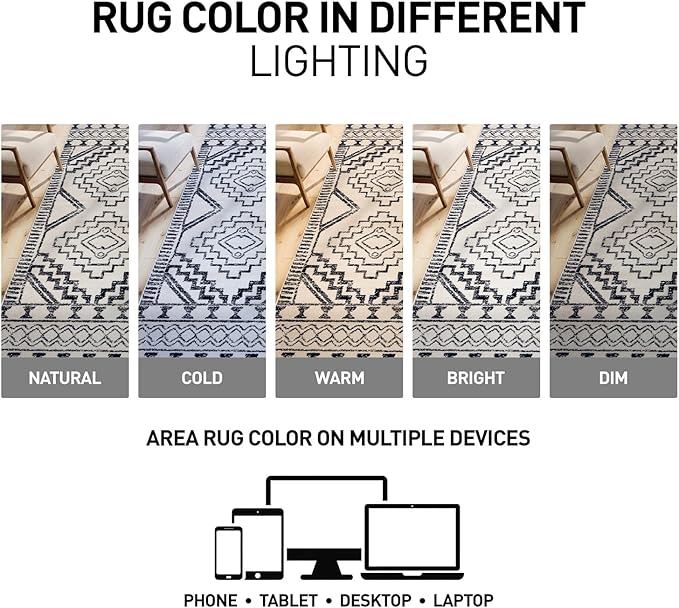 Rugshop Cream and Black Southwestern Tribal Area Rug – Boho Geometric Diamond Pattern Carpet for Living Room, Bedroom, or Entryway – Soft Modern Rustic Floor Décor 2' x 3' Cream