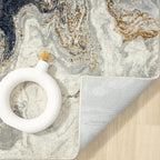 LUXE WEAVERS Marble Collection Blue Area Rug 2x3 Modern Abstract Swirl Design Non-Shedding Carpet