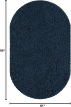 Unique Loom Solid Shag Collection Area Rug (5' 1" x 8' Oval, Sapphire Blue/ Navy Blue)
