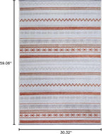 Alfa Rich 3x5 Beige Terracotta Washable Area Rugs for Living Room Bedroom Kitchen Cotton Runner