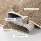 LBRO2M Easy Jute Area Rug 2X7 Washable Rugs for Living Room Bedroom Natural Jute Carpet Durable, Solid Non Shedding Eco Friendly (2X7 Natural)