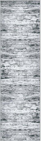 Modern Abstract Bedroom Runner Rug 2x7, Black Grey White Washable Kitchen Runner, Non-Slip Soft Thin Faux Wool Mat for Entryway, Hallway, Laundry Room, Indoor Home Decor