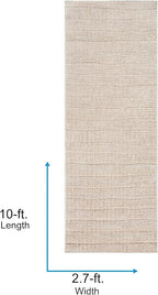 Livabliss x Our PNW Home Cascade Minimalist Striped Area Rug, 2'7" x 10', Light Brown