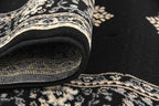 Unique Loom Reza Collection Traditional Persian Style Area Rug, 2 ft 7 in x 10 ft, Black/Beige