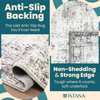 Istana 4x6 Rug - Grey & White Cream Area Rugs 4x6 - Kid & Pet Friendly Machine Washable Rugs - 4 x 6 Area Rug Non Slip & Non Shedding Area Rug - Foldable Rug for Room for Bedroom