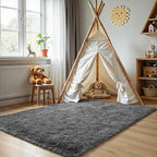 Zentavio Area Rugs for Living Room Grey Rugs for Bedroom 4x6 Carpet Fluffy Furry Soft Shag Aesthetic Plush High Pile Gray Throw Rug for Nursery Kids Room Dorm