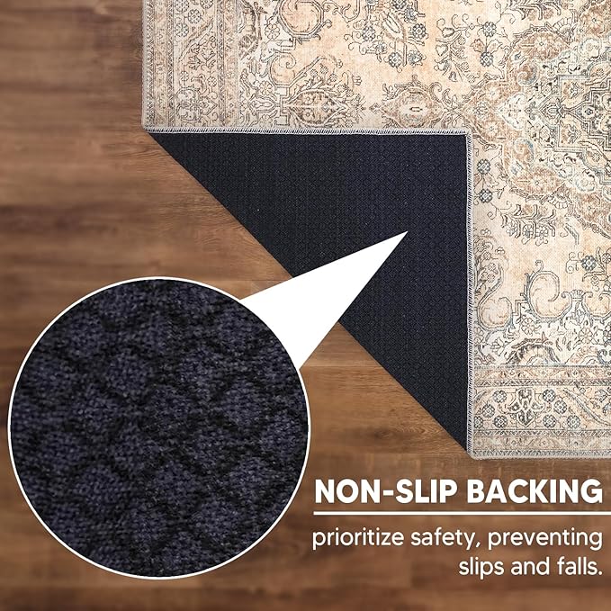 Keen Home Design 2x3 Rug - Machine Washable Entry Rug with Non-Slip Backing, Ideal for Enteryway, Kitchen, Bathroom, Laundry Room - Vintage, Easy Clean, Durable, Low Pile - (2' x 3')