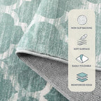 Lahome Moroccan Kitchen Rugs Non Slip Washable - 2x6 Runner Rug Throw Hallway Runner Rugs Low-Pile Soft Bedroom Sage Distressed Carpet Runner for Laundry Room Entryway Bathroom
